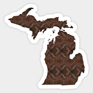 MICHIGAN Silhouette Chevron Wood Slats by Cherie(c)2021 Sticker